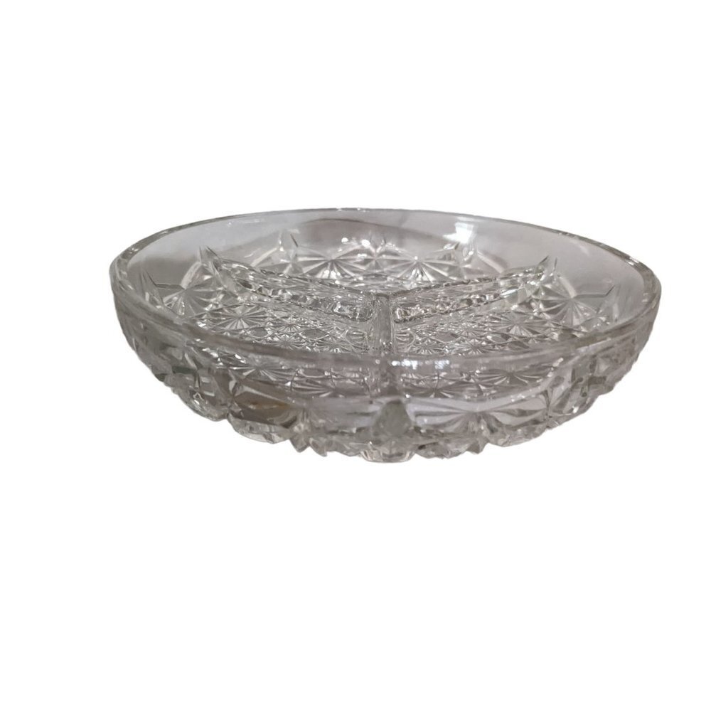 Imperial Galls  Daisy and buttons divided relish tray serving dish  7.5 in  Holi